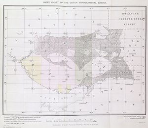 印度调查，印度调查，Dehra Dun，1883年11月，Cutch地形测量的指数图表 作者 英语学校